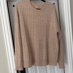 Nuuds Cozy Knit Cable Crewneck Sweater - Heather Oat